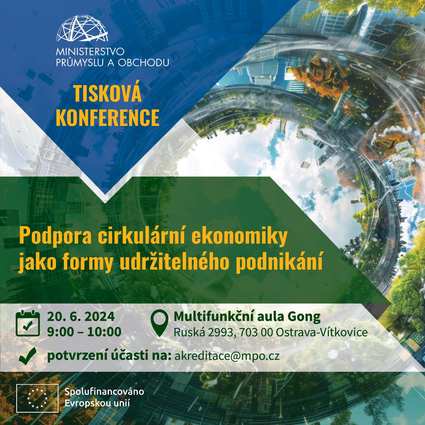 Pozvánka na Tiskovou konferenci při podpoře cirkulární ekonomiky 